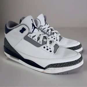 Jordan 3 Retro Sneakers Midnight White Mens 11